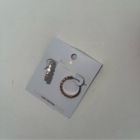 Kate Spade New York Crystal Rose Gold Loop Earrings - New With Tag - Reemoly - Picture 11 of 11